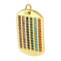 Cubic Zirconia Micro Pave Brass Pendant, gold color plated, fashion jewelry & DIY & micro pave cubic zirconia & for woman, multi-colored Approx 4mm 