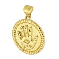 Brass Jewelry Pendants, Round, gold color plated, fashion jewelry & DIY & for woman, golden Approx 3mm 