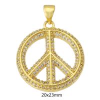 Cubic Zirconia Micro Pave Brass Pendant, Round, gold color plated, fashion jewelry & DIY & micro pave cubic zirconia & for woman, multi-colored Approx 3.5mm 