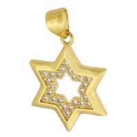 Cubic Zirconia Micro Pave Brass Pendant, Hexagram, gold color plated, fashion jewelry & DIY & micro pave cubic zirconia & for woman, golden Approx 4mm 
