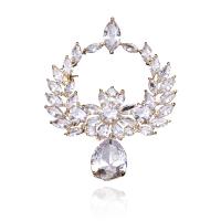 Cubic Zirconia Brooch, Brass, plated, micro pave cubic zirconia & for woman 