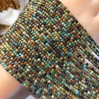 Natural Turquoise Beads, Square, polished, DIY & faceted, multi-colored, 2-2.5mm Approx 38 cm 