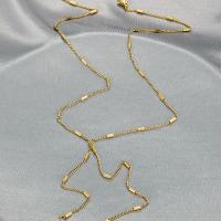 Мода Fringe Neckalace, Нержавеющая сталь 304, вакуумное ионное покрытие, Женский, Золотой, длина:45-50 см, продается PC