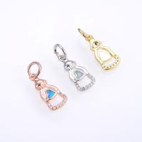 Cubic Zirconia Micro Pave Brass Pendant, with Opal, Bottle, plated, DIY & micro pave cubic zirconia 