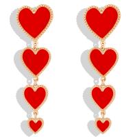 Enamel Zinc Alloy Drop Earring, Heart, fashion jewelry & for woman 