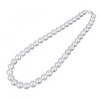 Plastic Pearl Necklace, with Zinc Alloy, fashion jewelry & for woman, white, 8mm Approx 15.75 Inch 