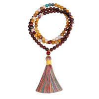 Fashion Fringe Necklace, Gemstone, with Cotton Thread, Round, handmade, fashion jewelry & folk style & for woman 