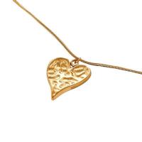 Stainless Steel Jewelry Necklace, 304 Stainless Steel, with 5cm extender chain, Heart, Vacuum Ion Plating, fashion jewelry & for woman, golden, 17mm Approx 39 cm 