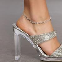 Brass Anklet, with 8cm extender chain, plated, fashion jewelry & adjustable & for woman & with rhinestone cm 