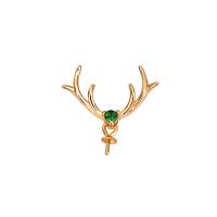 Sterling Silver Peg Bail, 925 Sterling Silver, Antlers, plated, micro pave cubic zirconia 