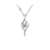 Cubic Zirconia Sterling Silver Pendants, 925 Sterling Silver, platinum plated, micro pave cubic zirconia & for woman 
