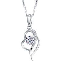 Cubic Zirconia Micro Pave Sterling Silver Pendant, 925 Sterling Silver, silver color plated, micro pave cubic zirconia & for woman, silver color 
