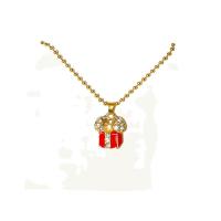 Enamel Zinc Alloy Necklace, gift shape, gold color plated, micro pave cubic zirconia & for woman, gold Approx 17.7 Inch 