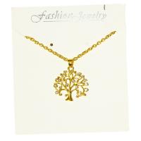 Zinc Alloy Cubic Zirconia Necklace, Tree, plated, micro pave cubic zirconia & for woman Approx 19.68 Inch 