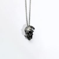 Zinc Alloy Necklace, Skull, plated, punk style & Unisex Approx 19.68 Inch 