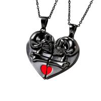 Couple Zinc Alloy Necklace, Heart, plated, enamel Approx 23.6 