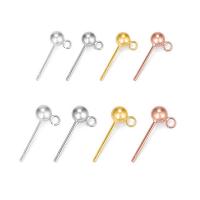Sterling Silver Earring Stud Component, 925 Sterling Silver, plated 2.5mm 