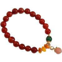 Red Agate Bracelets, Peach, Korean style & for woman, 8mm Approx 6.5 Inch 