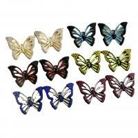 Zinc Alloy Rhinestone Pendants, Butterfly, plated, DIY & epoxy gel & with rhinestone & hollow 