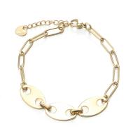 Titanium Steel Bracelet & Bangle, Vacuum Ion Plating, for woman, golden Approx 7.09 Inch 