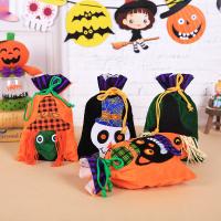 paño Bolsa de cordón, Diseño de Halloween, más colores para la opción, 270x150mm, Vendido por UD