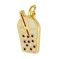 Enamel Brass Pendants, gold color plated, fashion jewelry & DIY & for woman, multi-colored Approx 3.5mm 