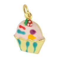 Enamel Brass Pendants, gold color plated, fashion jewelry & DIY & for woman, multi-colored Approx 3mm 