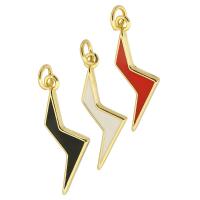 Enamel Brass Pendants, Lightning Symbol, gold color plated, fashion jewelry & DIY & for woman Approx 3mm 