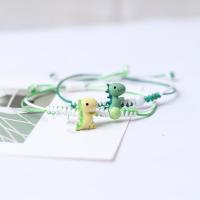 Bracelet d'émail en alliage de zinc, avec Cordon de noeud & porcelaine, Dinosaure, Réglable & unisexe, plus de couleurs à choisir Environ 18 cm, Vendu par PC