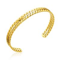 Brass Cuff Bangle, 304 Stainless Steel, Galvanic plating, for woman, golden 