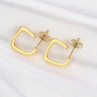Stainless Steel Stud Earring, 304 Stainless Steel, Vacuum Ion Plating, for woman, golden 