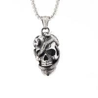 Titanium Steel Sweater Necklace, Skull, fashion jewelry & for man Approx 23.62 Inch 