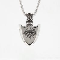 Titanium Steel Necklace, Shield, fashion jewelry & for man Approx 23.62 Inch 