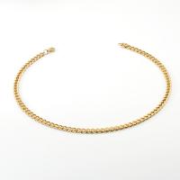 304 Stainless Steel Chain Necklace, with 1.97inch extender chain, 18K gold plated, fashion jewelry & for man, golden, 6*8mm,1.5mm Approx 6.3 Inch, Approx 17.72 Inch 