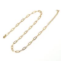 Stainless Steel Chain Necklace, 304 Stainless Steel, with 1.97inch extender chain, 18K gold plated, fashion jewelry & for woman, golden, 1*4*10mm,0.6*2.5*6.5mm Approx 13.78 Inch, Approx 17.72 Inch 
