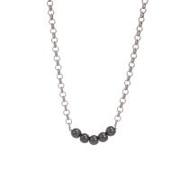 Magnetische Halskette, Titanstahl, mit Hämatit, rund, Modeschmuck & unisex, Länge:45 cm, verkauft von PC