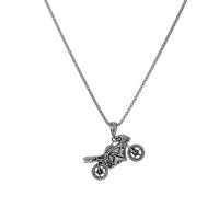 Titanium Steel Necklace, with Zinc Alloy, Motorcycle, silver color plated, fashion jewelry & punk style & for man, original color cm 