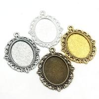 Zinc Alloy Pendant Cabochon Setting, with Crystal, plated 