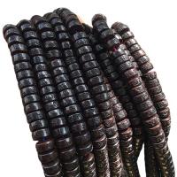 Kokos Perlen, Kokosrinde, verschiedene Größen vorhanden, schwarz, verkauft von Strang