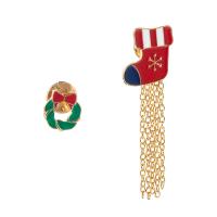 Boucles d'oreilles de Noël, alliage de zinc, Placage de couleur d'or, Bijoux de Noël & pour femme & émail, plus de couleurs à choisir Vendu par paire