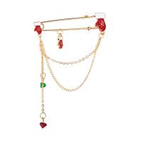 Broche de bijoux de Noël, alliage de zinc, avec cristal, Placage de couleur d'or, pour femme & émail, plus de couleurs à choisir Vendu par PC