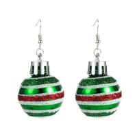 Christmas Earrings, Resin, with Zinc Alloy, Round, plated, Christmas jewelry & for woman 