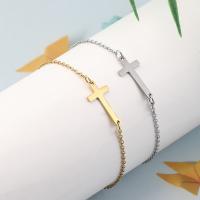 Stainless Steel Charm Bracelet, 304 Stainless Steel, with 1.97inch extender chain, Cross, fashion jewelry & for woman Approx 6.69 Inch 