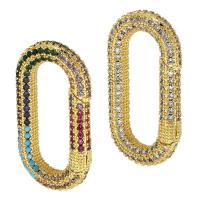 Brass Snap Clasp, gold color plated, fashion jewelry & DIY & micro pave cubic zirconia & for woman 