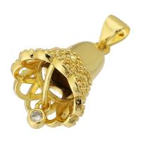 Cubic Zirconia Micro Pave Brass Pendant, gold color plated, fashion jewelry & DIY & micro pave cubic zirconia & for woman, golden Approx 3mm 