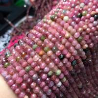 Natürlicher Turmalin Perlen, Abakus,Rechenbrett, DIY & facettierte, gemischte Farben, 4x5.5mm, Länge:ca. 38 cm, verkauft von Strang