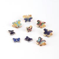 Enamel Zinc Alloy Beads, Butterfly, plated, DIY 