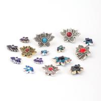 Zinc Alloy Spacer Beads, with Synthetic Turquoise, Flower, plated, DIY & enamel 