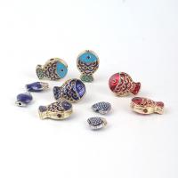 Zinc Alloy Spacer Beads, Fish, plated, DIY & enamel 