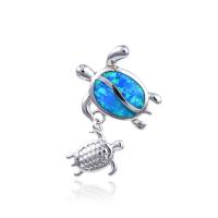 Cubic Zirconia Micro Pave Brass Pendant, with Opal, plated, DIY & micro pave cubic zirconia, mixed colors 